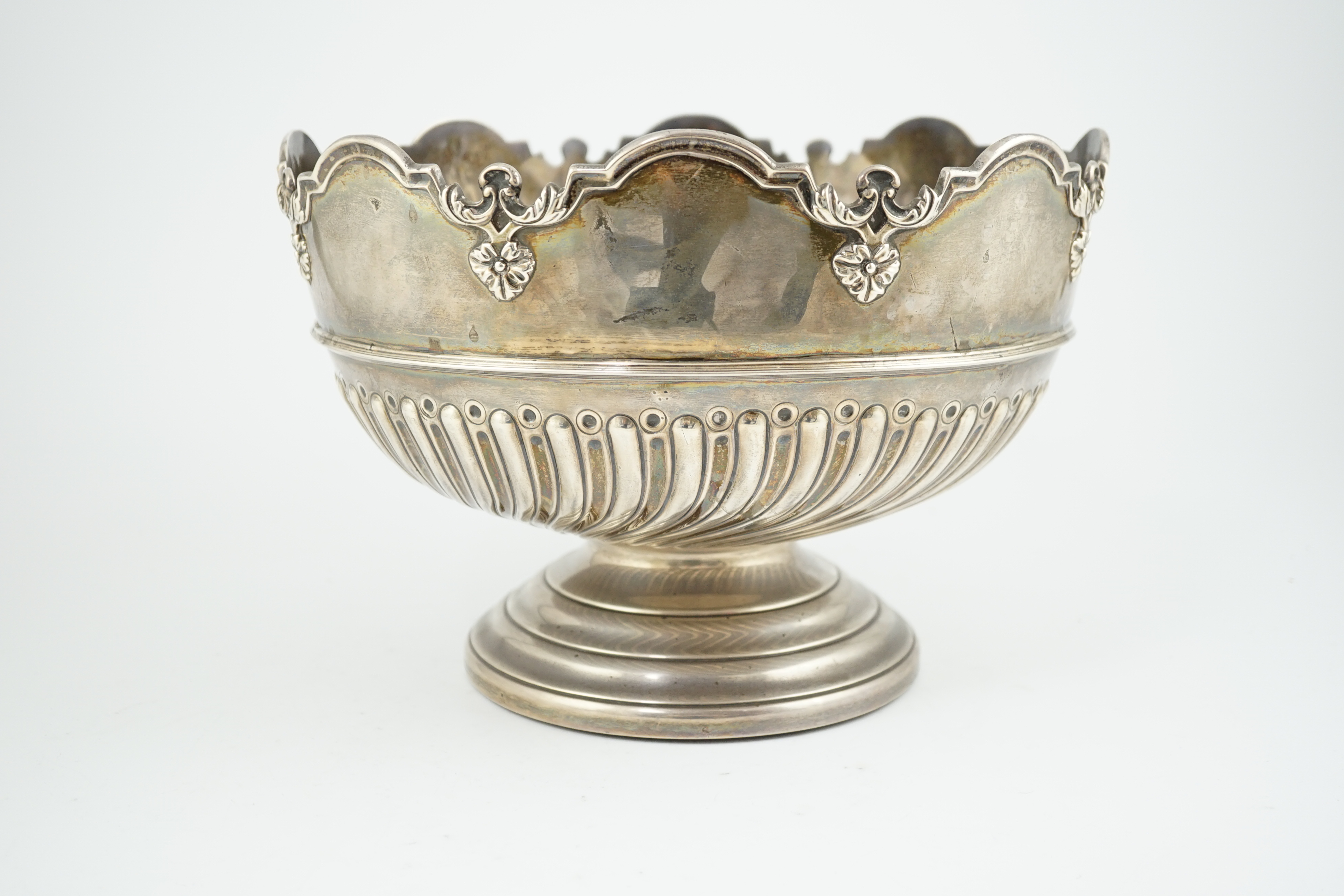 An Edwardian demi-fluted silver punch bowl or Monteith?, by William Hutton & Sons Ltd